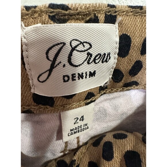 Women's J.CREW Leopard Print Size 24 Brown Skinny Denim Pants Classic timeless - Picture 6 of 6